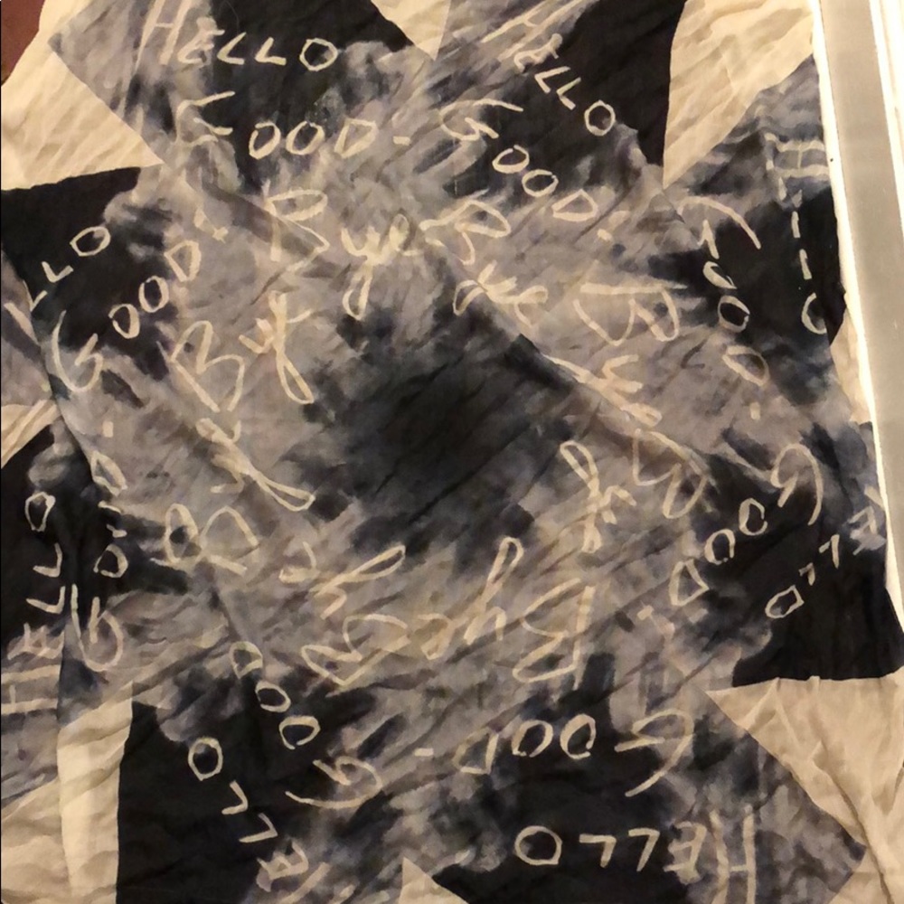 Large square cotton scarf.